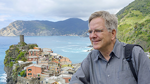 Rick Steves, in Vernazza, Italy