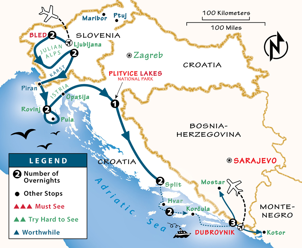 Croatia and Slovenia map