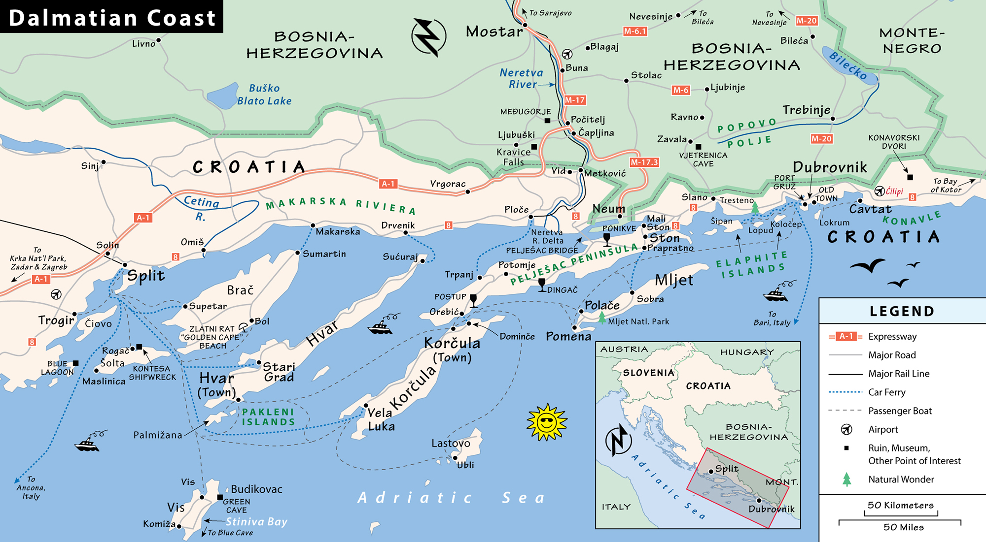 Dalmatian Coast map