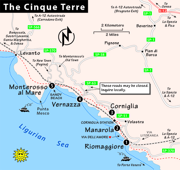 Cinque Terre map