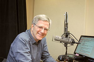 Rick Steves in his radio studio